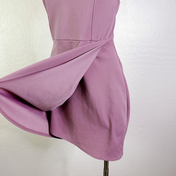 Lulus Forever Your Girl Tulip Hem Sleeveless Bodycon Mini Dress Mauve Pink M NWT - Picture 6 of 12